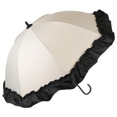 [마코카] 양산 우산 맑은 비 겸용 프릴 짧은 우산 완전 차광 UV 컷 100 % makez. 마케즈 55cm 여성 초 발수 빅 프릴 포함 0