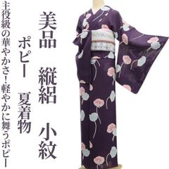 単衣 小紋 フルセット 夏着物 正絹 絽 紗 夏の蔓草 凛と涼やか 紫 G3 