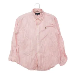 RALPH LAUREN ラルフローレン 長袖シャツ ボタンダウン ストライプ カットソー ミニポニー ロゴ ワンポイント トップス 子供服 FK-2 ピンク 150 【中古】のサムネイル
