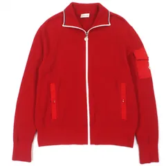 美品▼MONCLER モンクレール 2022年製 CARDIGAN TORICOT ロゴワッペン付き ジップアップ ニット ブルゾン ジャケット レッド S 正規品 メンズのサムネイル