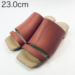 【新品 訳あり】カリーノ　スクエアトゥカップヒールミュールサンダル　23.0㎝　オレンジのサムネイル