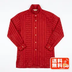 Dazur ダジュール シアーシャツ 赤 チェック ストライプ ブラウス PLEATS PLEASE風のサムネイル