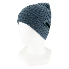 極美品▲PRADA プラダ UMD188 ウール100% ロゴタグ リブニット帽 ニットキャップ 帽子 ブルー M イタリア製 正規品 メンズのサムネイル