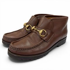 極美品】GUCCI グッチ ホースビット チャッカブーツ 革靴 22.5cm茶