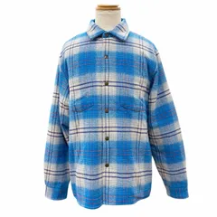 極美品▼Supreme シュプリーム 23AW LINED FLANNEL SNAP SHIRT バックロゴ刺繍 裏地ボア 長袖シャツ ジャケット ブルー M 正規品 メンズのサムネイル