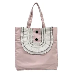 TO BE CHIC(トゥービーシック) トートバッグ美品  - W5119-728-12 ライトピンク×白×黒 刺繍/フリルのサムネイル