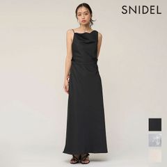 美品SNIDELスナイデル26SS 現行品スイッチングキャミワンピース グレー