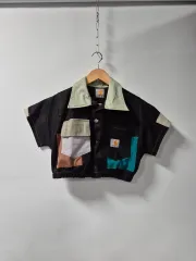 Carhartt カーハート リメイク ヴィンテージ パッチワーク クロップド ジャケット (傷なしA級)のサムネイル