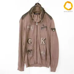 GK伊太利屋 GKITALIYA ブルゾン ジャケット アウター リネン混 ジップアップ ロゴ アニマル レディース [a996022]のサムネイル