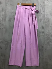 by muni:r バイムニール ピンタックストラップワイド スラックス パンツ sizeS/ピンク ■■ レディース