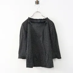 Archive インゲボルグ​ INGEBORG スタンドフリルドットプリントカットソー M＼ブラック Tシャツ リボン 七分袖【2400015008264】のサムネイル