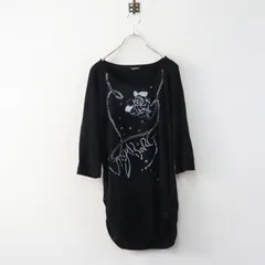 Archive インゲボルグ​ INGEBORG ネックレスプリントサイドシャーリングカットソー 9＼ブラック Tシャツ プルオーバー【2400015008301】のサムネイル