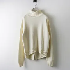 定価3.9万 アベニール Aveniretoile COUTURE Loro Piana タートルネック裾スリットニット 38｜オフホワイト プルオーバー【2400015008769】のサムネイル