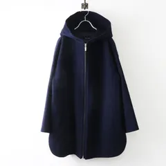 エムズセレクト m's select アンゴラビーバーフーディコート 38｜ネイビー ジップアップ フード フーディ メルトン【2400015008844】のサムネイル