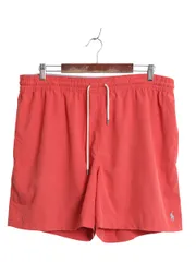 【お得なクーポン配布中!】 ポロ ラルフローレン ナイロン ショートパンツ メンズ XL / サーフ スイム ショーツ 短パン 海パン 水陸両用 インナー付き 大きいサイズ 赤