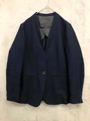 SHIPS シップス 317010883 NALYAノーカラー1ボタン ジャケット size38/紺 ■■ レディースのサムネイル