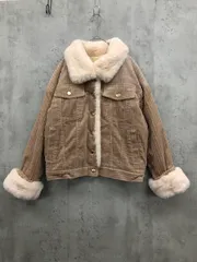 美品 MAJESTIC LEGON マジェスティックレゴン 1076074911 コーデュロイ ファー ジャケット sizeM/ベージュ ◆■ レディースのサムネイル