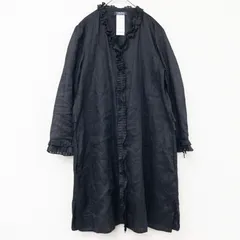 'S MaxMara エスマックスマーラ ワンピース シャツコート フリル ビジュー 大きいサイズ リネン ブラック レディース 44 b01624のサムネイル