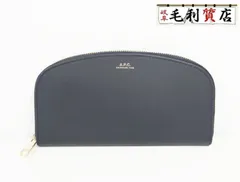 アーペーセー A.P.C. ラウンドファスナー ハーフムーン ブラック レザー ゴールド 長財布 美品 財布のサムネイル