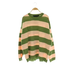 マークジェイコブス MARC JACOBS THE GRUNGE SWEATER セーター ニット 長袖 ボーダー ウール L ピンク グリーン /DO ■OS ■SHのサムネイル