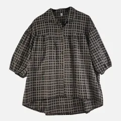ブラウン レディース CHECK シャツ L N2994のサムネイル
