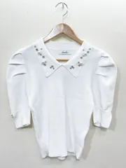 美品 dazzlin ダズリン デコラカラータックトップス カットソー sizeF/白 ■◆レディースのサムネイル