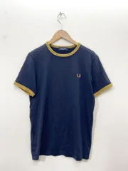 FRED PERRY フレッドペリー JEANS FACTORY別注 ワンポイント ロゴ刺繍 リンガー Tシャツ sizeS/紺 ■◆レディースのサムネイル