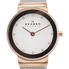 【SKAGEN】スカーゲン フレジャ 358SRSC ステンレススチール×ラインストーン×金メッキ シルバー クオーツ アナログ表示 レディース 白文字盤 腕時計のサムネイル