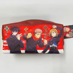 【新品・訳あり】呪術廻戦　ボックスペンケースポーチ　レッド（虎杖・伏黒・釘崎柄）　JJ-17　4580397918042のサムネイル