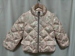 MIU MIU floral down jacket, paisley pattern, zip closure, back logo, pink, size 36. (Item No. G)