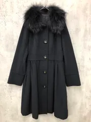 FRAGILE フラジール ラクーンファー襟付き ウール アンゴラ ロング コート size38/黒 ◆■◎レディースのサムネイル