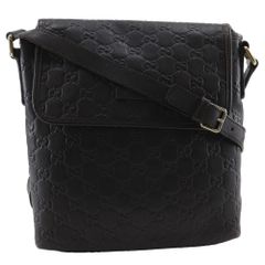 極美品】グッチ ショルダーバッグ シマレザー ポシェット ダーク