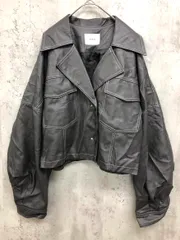 MURUA ムルーア 012340105201-01 フェイクレザー ショート ジャケット sizeF/ダークグレー ■■◎レディースのサムネイル