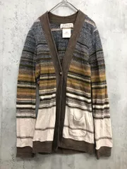 REMI RELIEF レミレリーフ マルチ ボーダー ニット ウール混 カーディガン sizeF/ブラウン/グレー/アイボリー ■■ レディースのサムネイル
