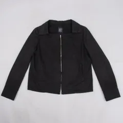 リミフゥLIMI feu 製品染めコットンフラットカラージップジャケット 黒Sのサムネイル