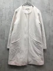 MISCH MASCH ミッシュマッシュ 3-753-00003-4515-62 ジップアップ ノーカラー コート sizeM/白 ◆■ レディースのサムネイル