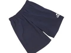 adidas アディダス ロゴ ショート パンツ sizeM/濃紺 ■◆ メンズ