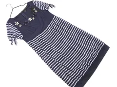 TOCCA トッカ ボーダー リボン ビジュー ドッキング ワンピース size2/ネイビー ■◆ レディースのサムネイル