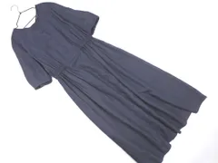 TRANS WORK トランスワーク Vネック ロング シャツ ワンピース size40/紺 ■◆ レディースのサムネイル