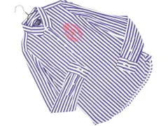 PEARLY GATES パーリーゲイツ ゴルフ ストライプ ハーフボタン カットソー シャツ size0/白ｘ紺 ◇■ レディースのサムネイル