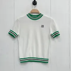 ルノク バイカラー LINE ロゴ 半袖 ニットのサムネイル