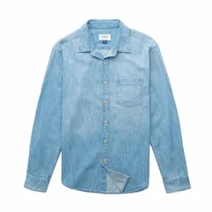 アメリカンイーグル AMERICAN EAGLE メンズ 長袖 デニムシャツ クラシックフィット ライトウォッシュのサムネイル