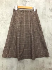 PROPORTION プロポーション ボディドレッシング ラメ混 ベルトデザイン グレンチェック フレア スカート sizeS/茶 ◇■ レディースのサムネイル