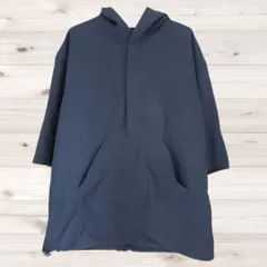 B2295 ユナイテッドアローズ UNITED ARROWS パーカー 長袖(L) ネイビー 無地 ウール フードのサムネイル