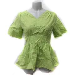 N.Natural Beauty Basic N.ナチュラルビューティーベーシック シャツ ブラウス 半袖 ペピラム M 黄緑 /YIのサムネイル