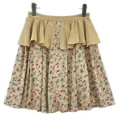 美品 JILLSTUART ジルスチュアート タグ付き フリル 花柄 フレアスカート size2/ベージュ系のサムネイル