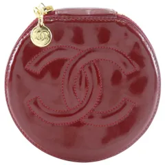 【CHANEL】シャネル ココマーク ジュエリーケース エナメル 赤 レディース ポーチ