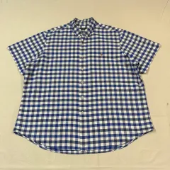 XXL) ポロ ラルフローレン ブルー CHECK Oxford 半袖 シャツ