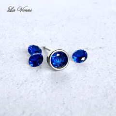 ✴︎奇跡のブルー✴︎ つけっぱなしOK ブルースピネル 宝石質 AAA 一粒 ベゼルピアス 3mm 316 サージカルステンレス 片耳用 金属アレルギー対策 スタッド 8月誕生石のサムネイル