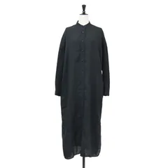 MUSE de Deuxieme Classe ミューズ ドゥ ドゥーズィエムクラス ワンピース ブラック FREE | 24SS リネン シャツワンピース | スタンドカラー ロング丈 スリット ドロップショルダー | トップス【レディース】【中古】のサムネイル